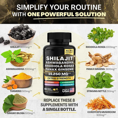 Shilajit Ashwagandha + Sea Moss Capsules